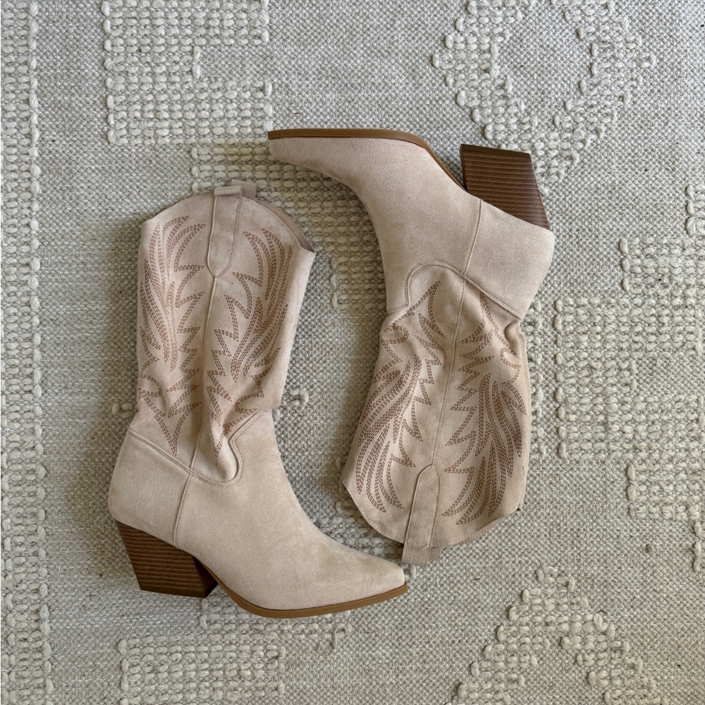 Suede cowboy boots